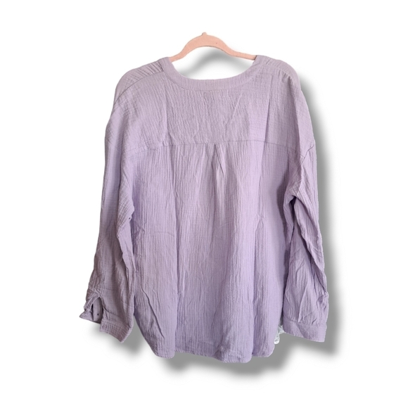 NWT Marled Essencials Boho Cotton High Low Top in Lilac Size XL 💜 - Picture 3 of 6